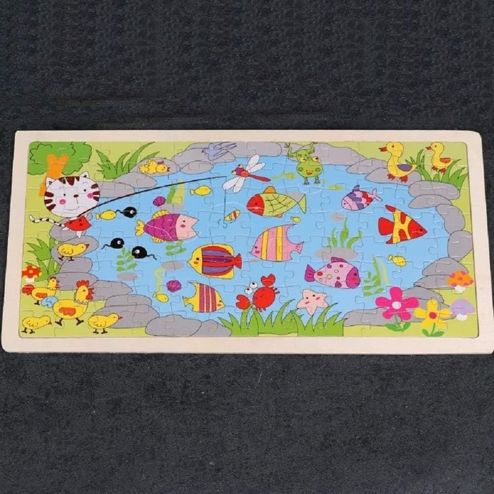 PUZZLE EDUCATIVO LEGNO TEMA ACQUATICO ANIMALI GIOCO REGALO PER INFANZIA BAMBINI 07314 - 3