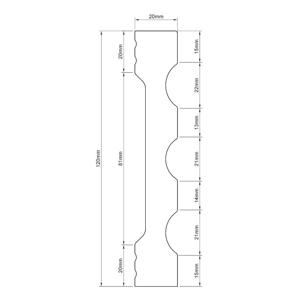 Cornice per Esterno in Polimero HPS 120x20x2500 mm – JH18 – Venduta al Metro Lineare - 5