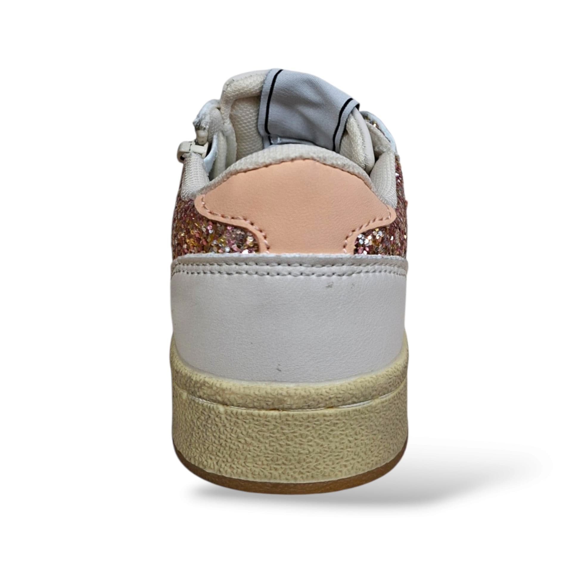 A.S.S.O. Hyper Sneakers Bambine Ragazze Bianco Glitter Cipria Rosa | Lacci Zip Laterale Stella Glitterata | Taglia 27-37 | Scarpetteria Gica - 3