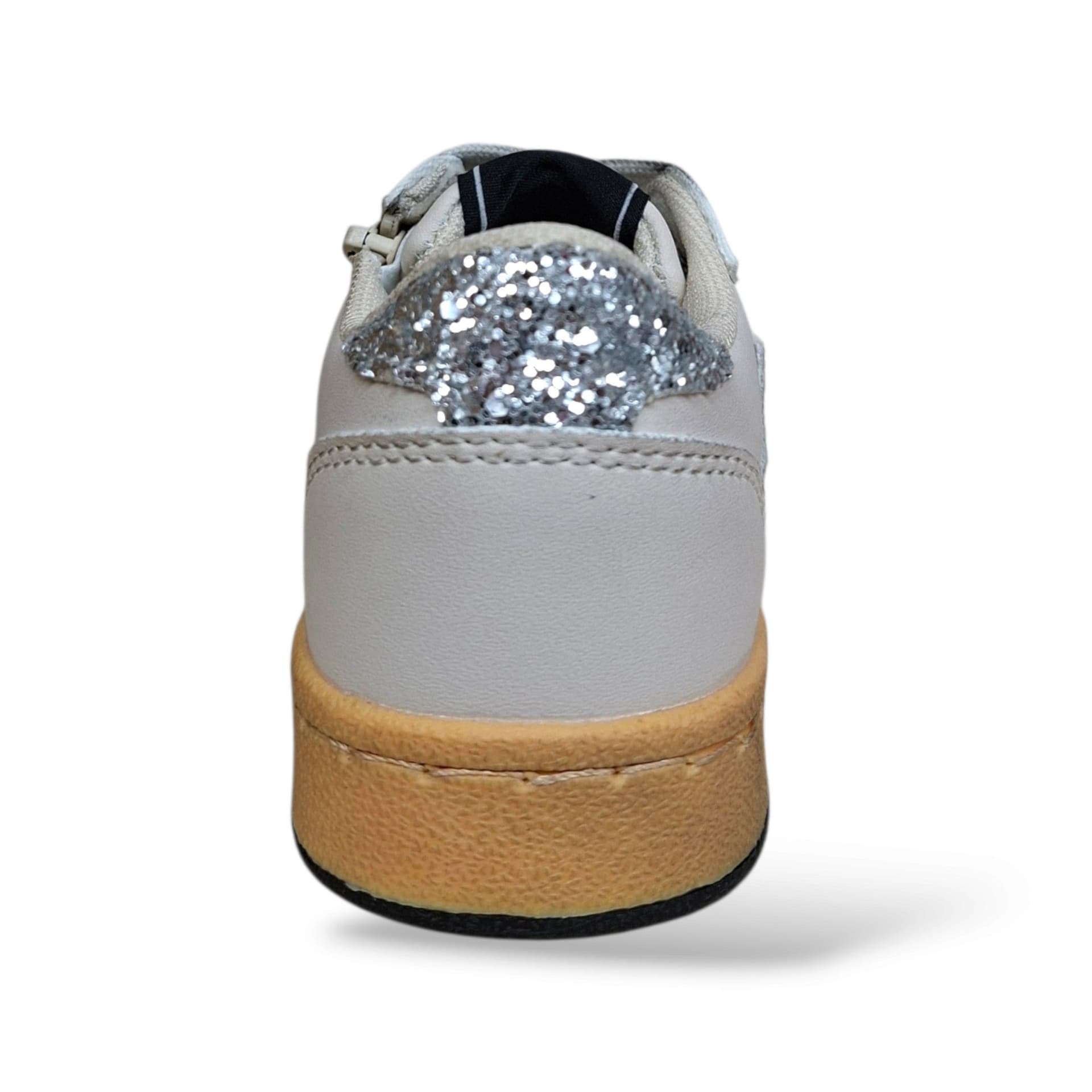 A.S.S.O. Hyper Sneakers Bambine Ragazze Bianco Argento Glitter | Lacci Zip Laterale Stella Glitterata | Taglia 27-37 | Scarpetteria Gica - 3