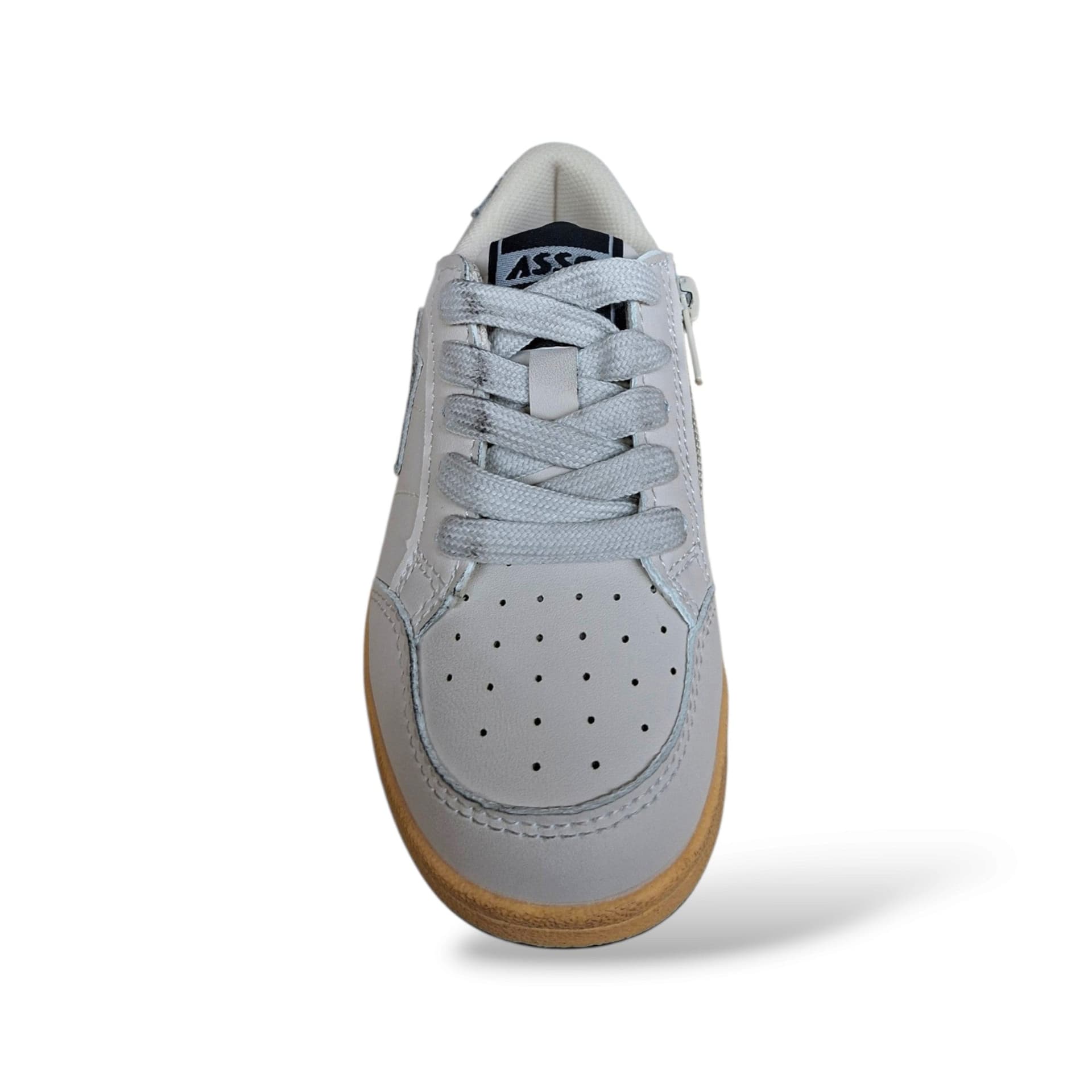 A.S.S.O. Hyper Sneakers Bambine Ragazze Bianco Argento Glitter | Lacci Zip Laterale Stella Glitterata | Taglia 27-37 | Scarpetteria Gica - 4