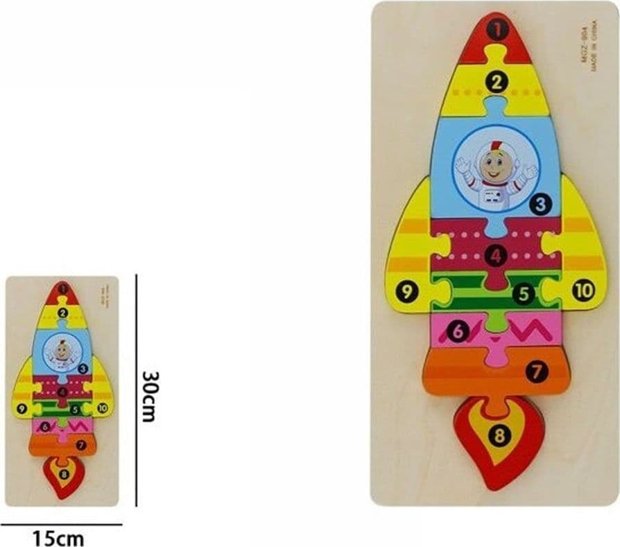 PUZZLE IN LEGNO FORMA RAZZO GIOCO EDUCATIVO NUMERI COLORATO BAMBINI IMPARARE 66956 - 2