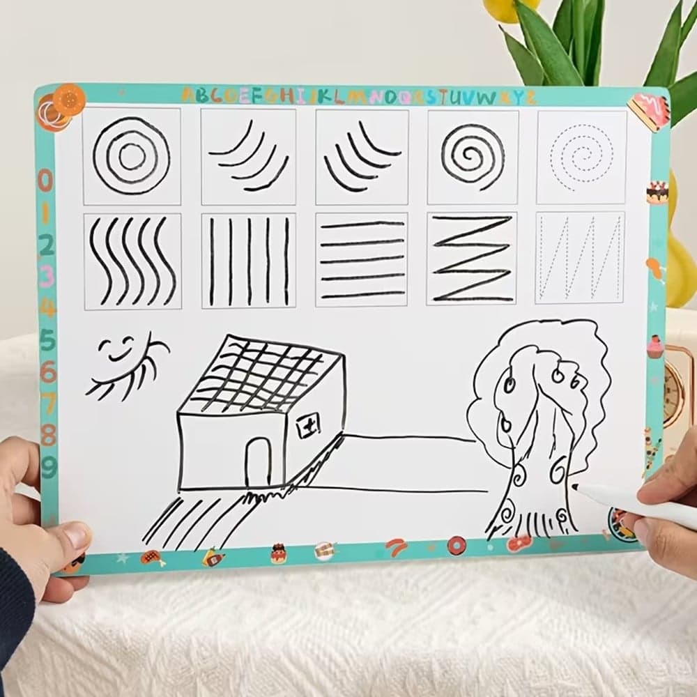 SET PUZZLE LAVAGNA GIOCO IN LEGNO REVERSIBILE EDUCATIVO BAMBINI TEMA COLAZIONE/PRANZO 32374 - 4