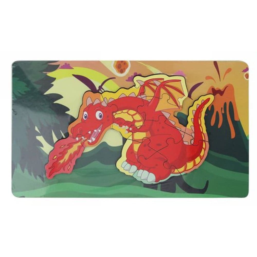 PUZZLE 3D A INCASTRO IN LEGNO ROMPICAPO TEMA DINOSAURO/DRAGO GIOCO BAMBINI 30X18CM 53559 - 3