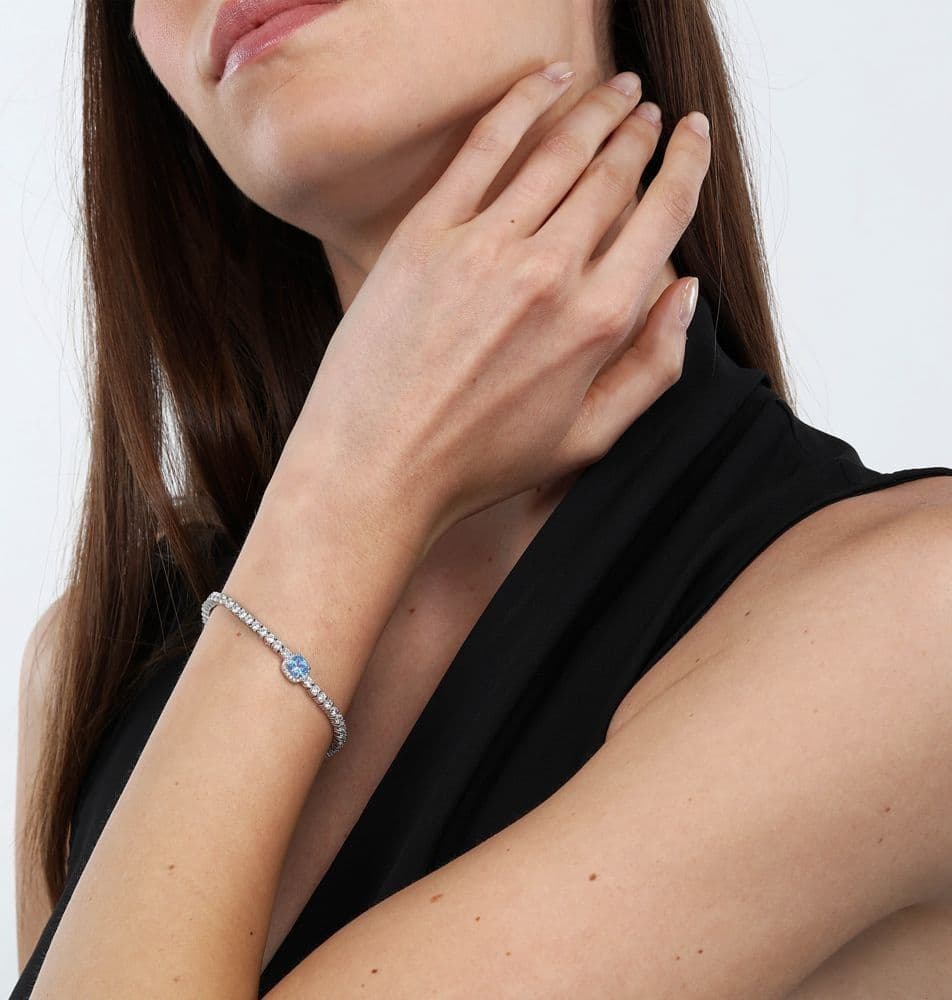 Bracciale Tennis Morellato Tesori Argento Zirconi Azzurri (SAIW112) - 6