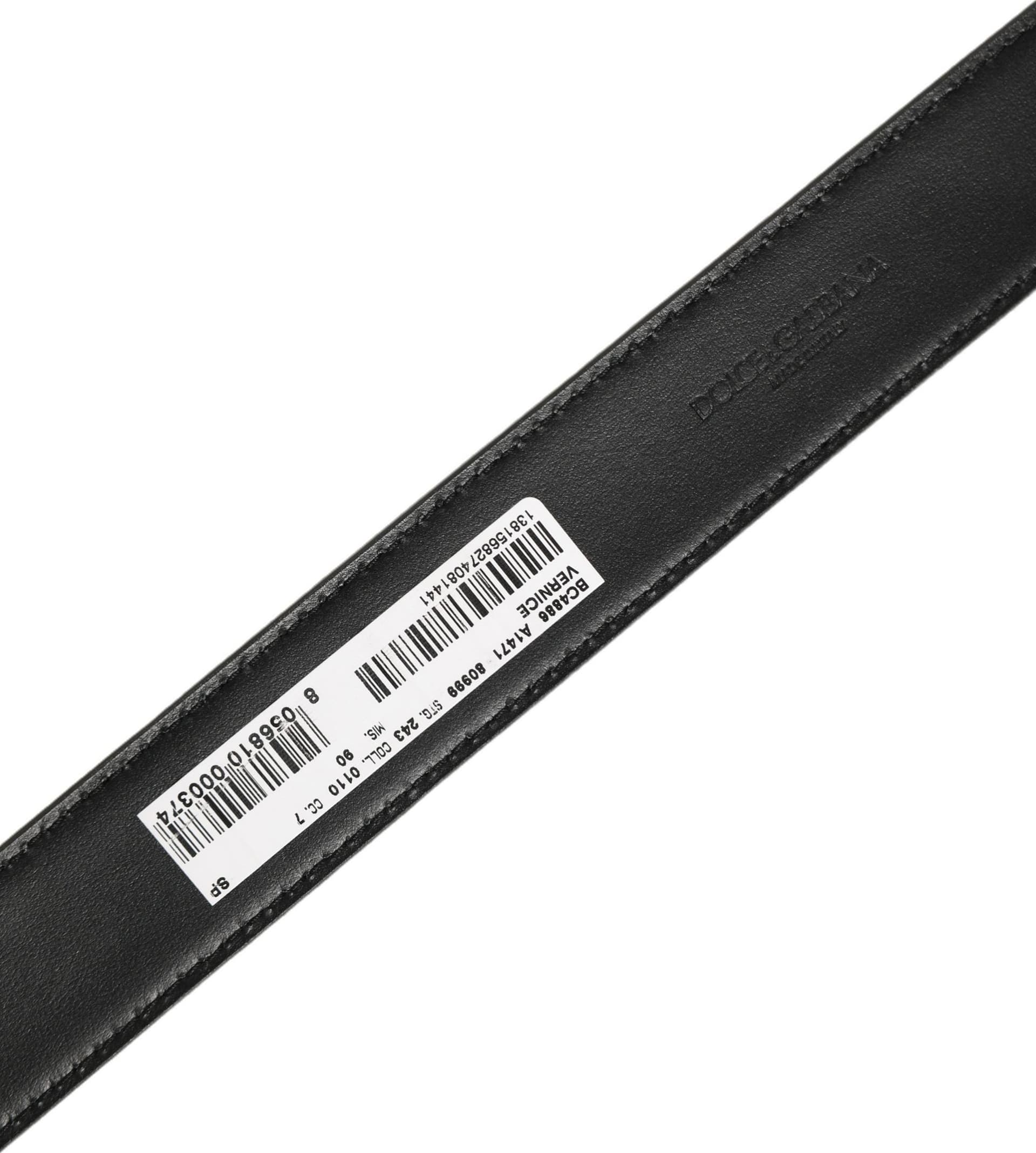 Dolce & Gabbana Black Patent Leather Gold Metal Buckle Belt - 6