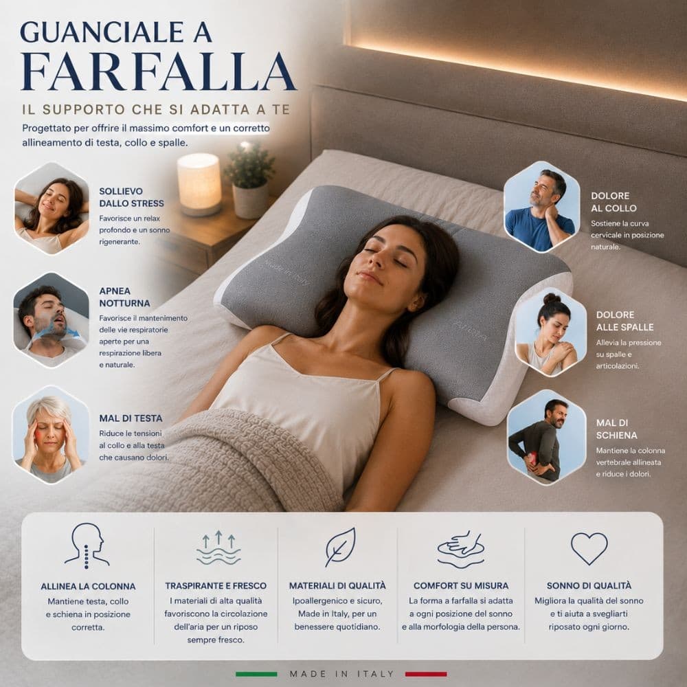 Guanciale Cervicale a Farfalla in Memory Foam Dragonfly - 2