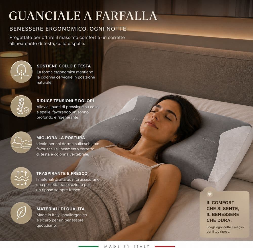 Guanciale Cervicale a Farfalla in Memory Foam Dragonfly - 5