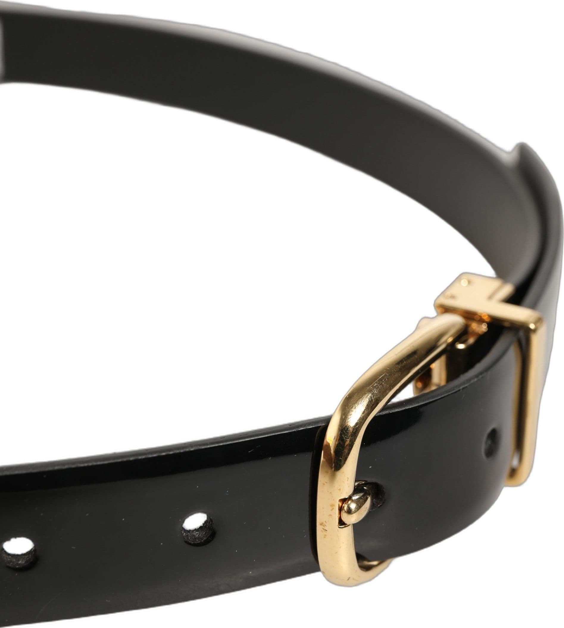 Dolce & Gabbana Black Classic Leather Gold Tone Buckle Belt - 4
