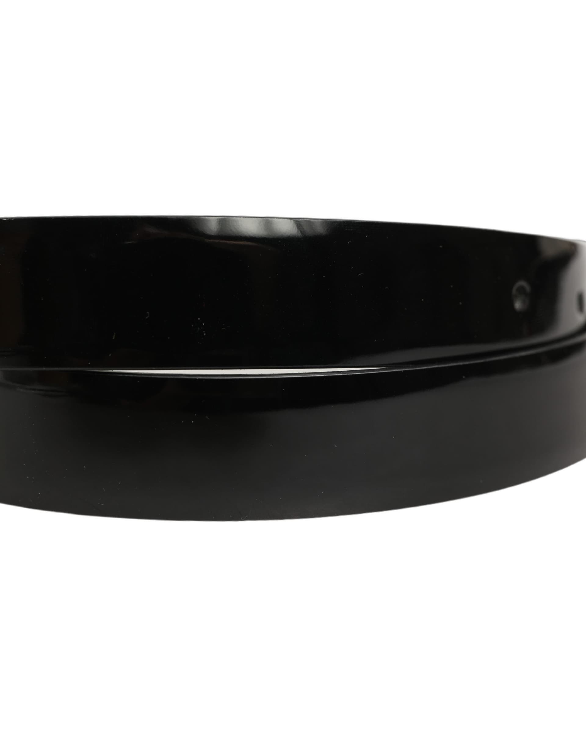 Dolce & Gabbana Black Classic Leather Gold Tone Buckle Belt - 5