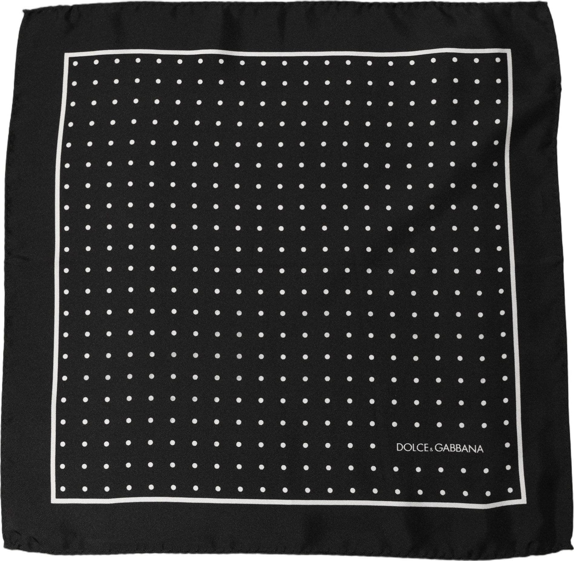 Dolce & Gabbana Black Polka Dot Pocket Square Foulard Scarf - 2