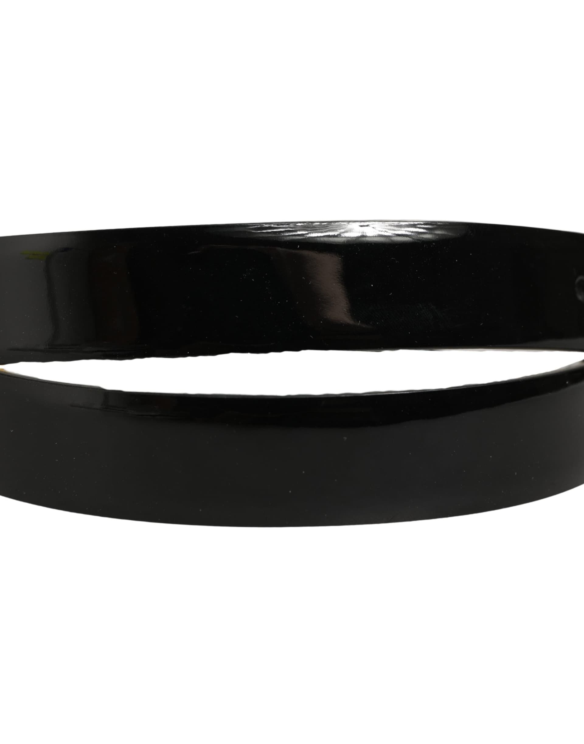 Dolce & Gabbana Black Classic Leather Gold Tone Buckle Belt - 5