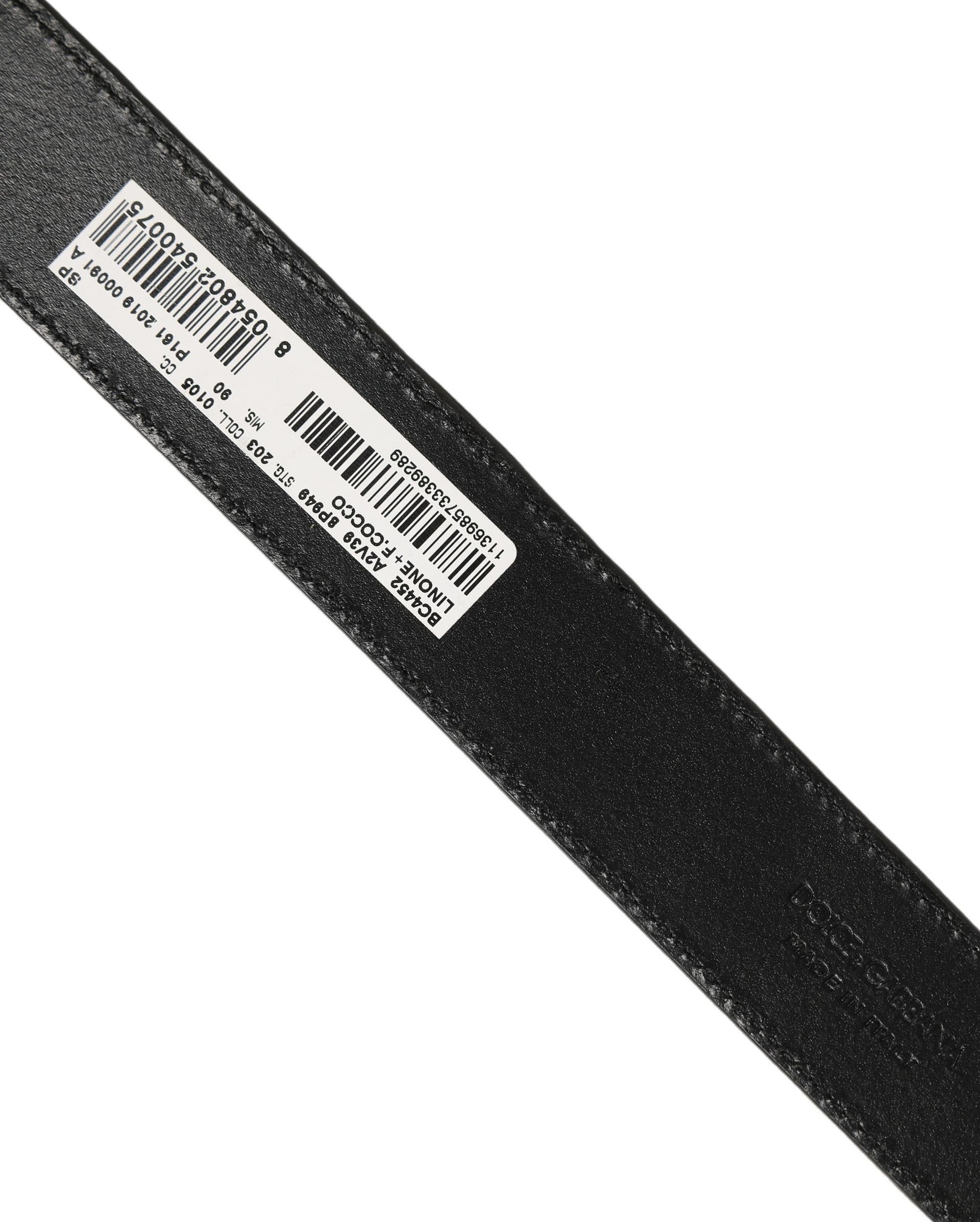 Dolce & Gabbana Beige Black Woven Leather Metal Buckle Belt - 7