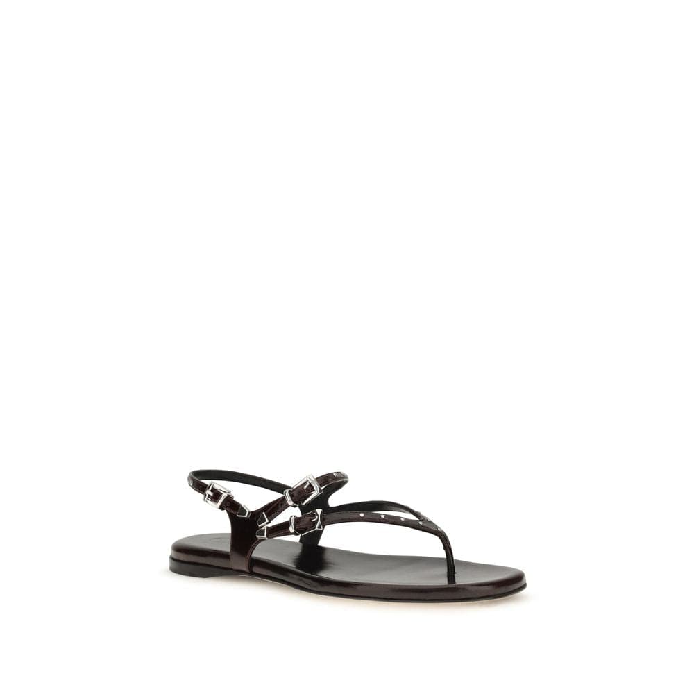 Chloé Black Calf Leather Bos Taurus Flat Sandals - 2