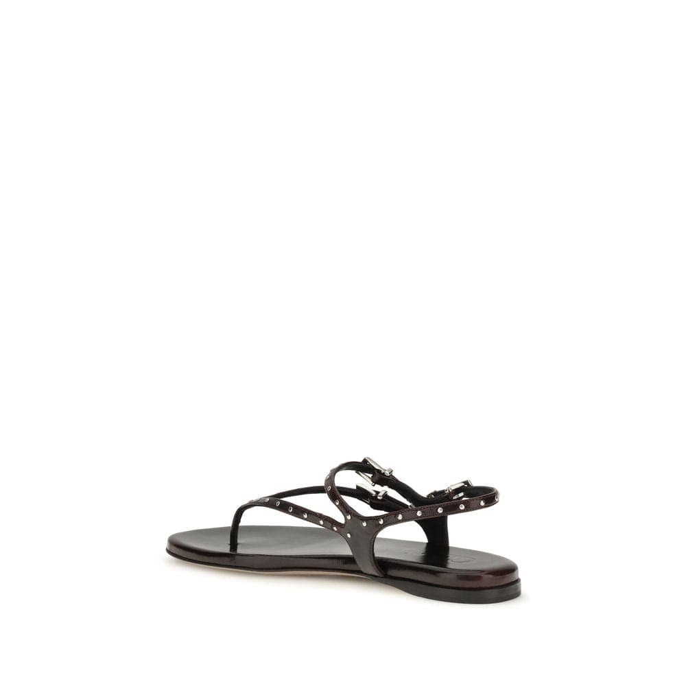 Chloé Black Calf Leather Bos Taurus Flat Sandals - 3