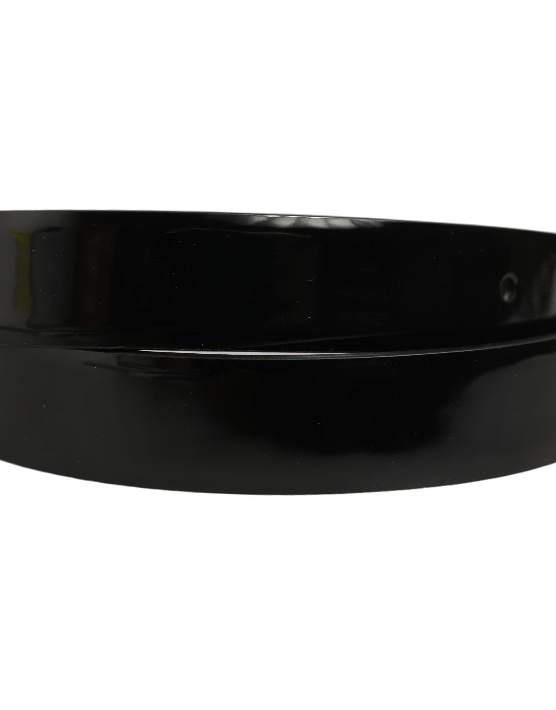 Dolce & Gabbana Black Classic Leather Silver Tone Buckle Belt - 5