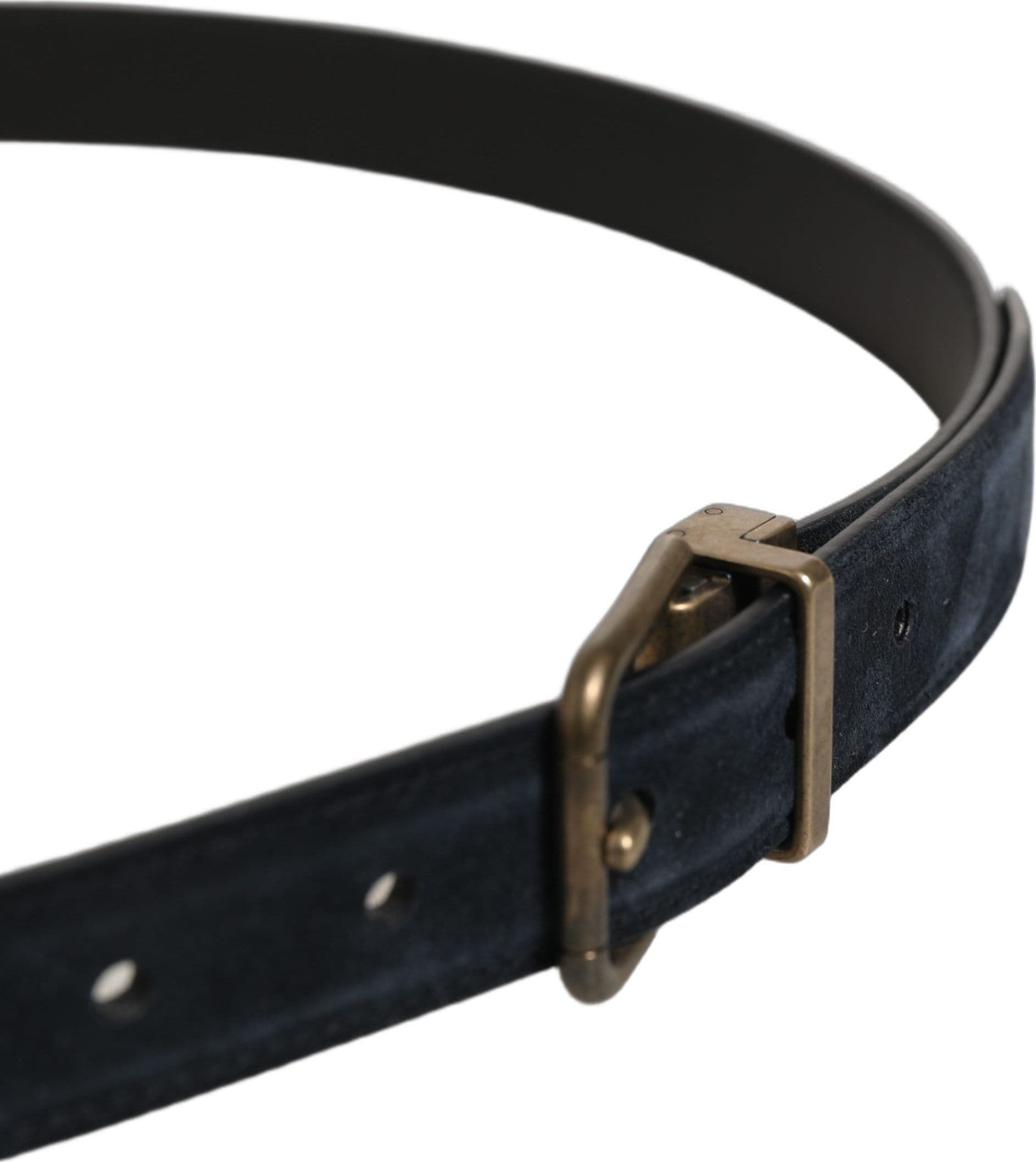 Dolce & Gabbana Men Black Leather Gold Tone Metal Buckle Belt - 4