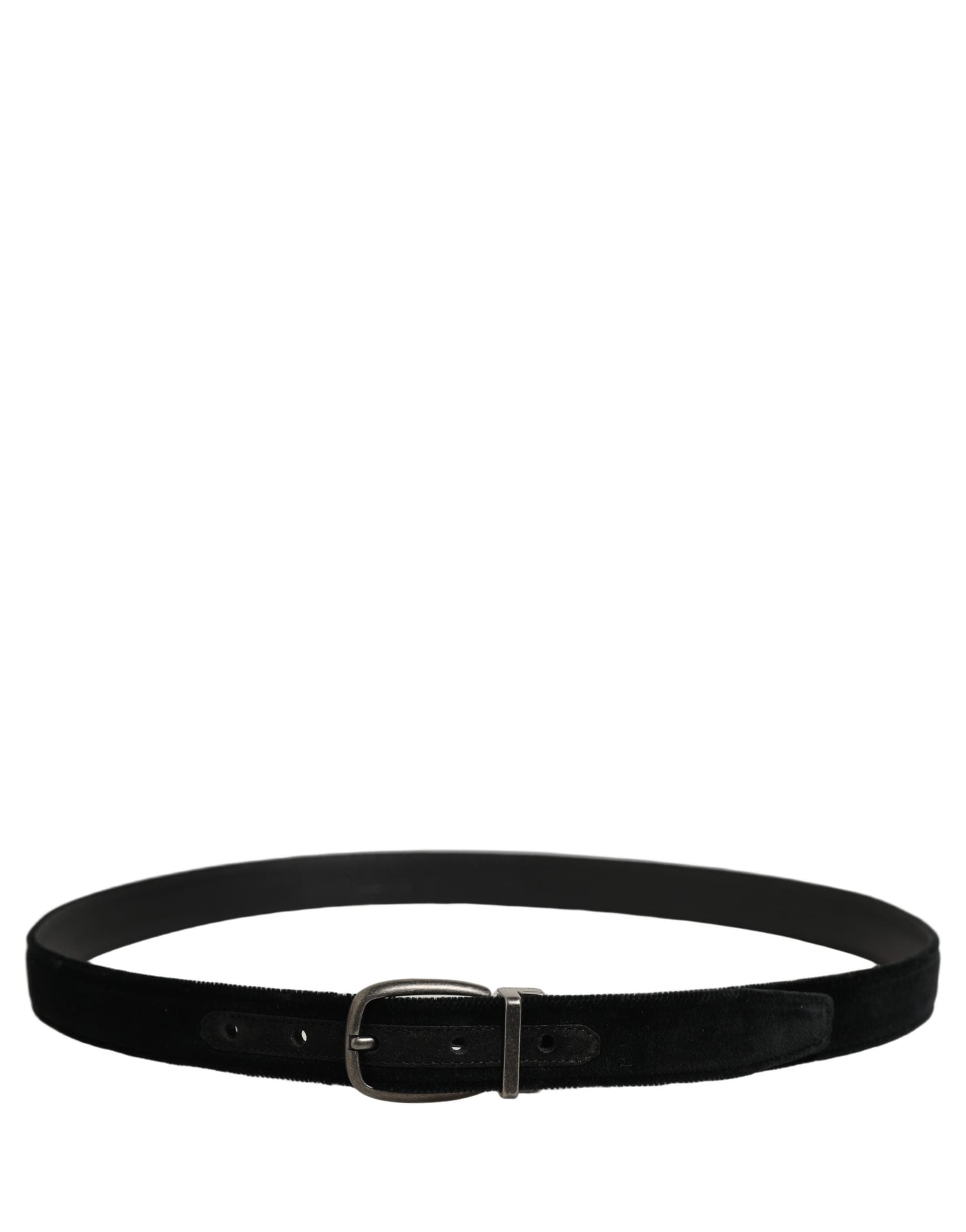 Dolce & Gabbana Black Cotton Metal Buckle Classic Men Belt - 2