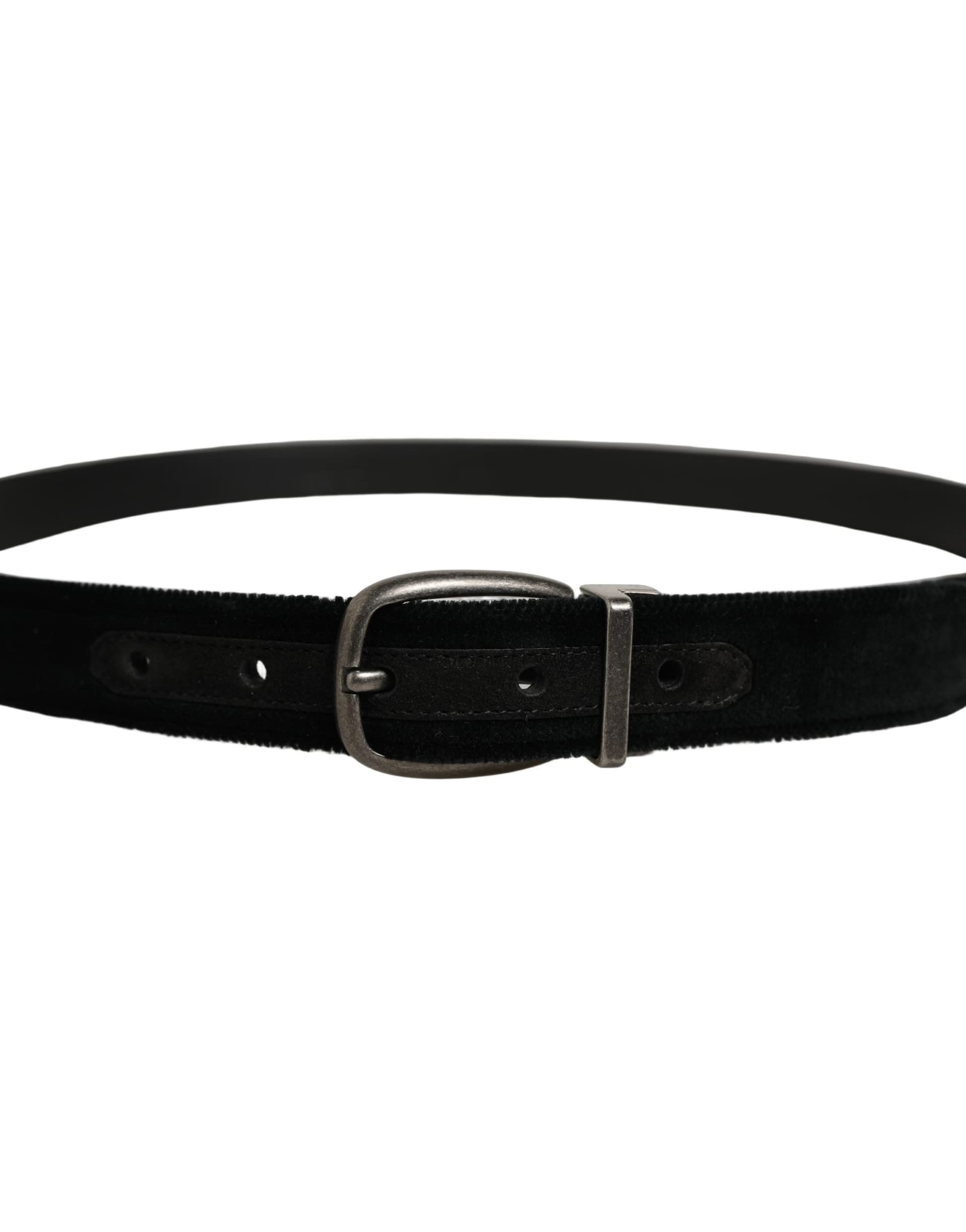 Dolce & Gabbana Black Cotton Metal Buckle Classic Men Belt - 3