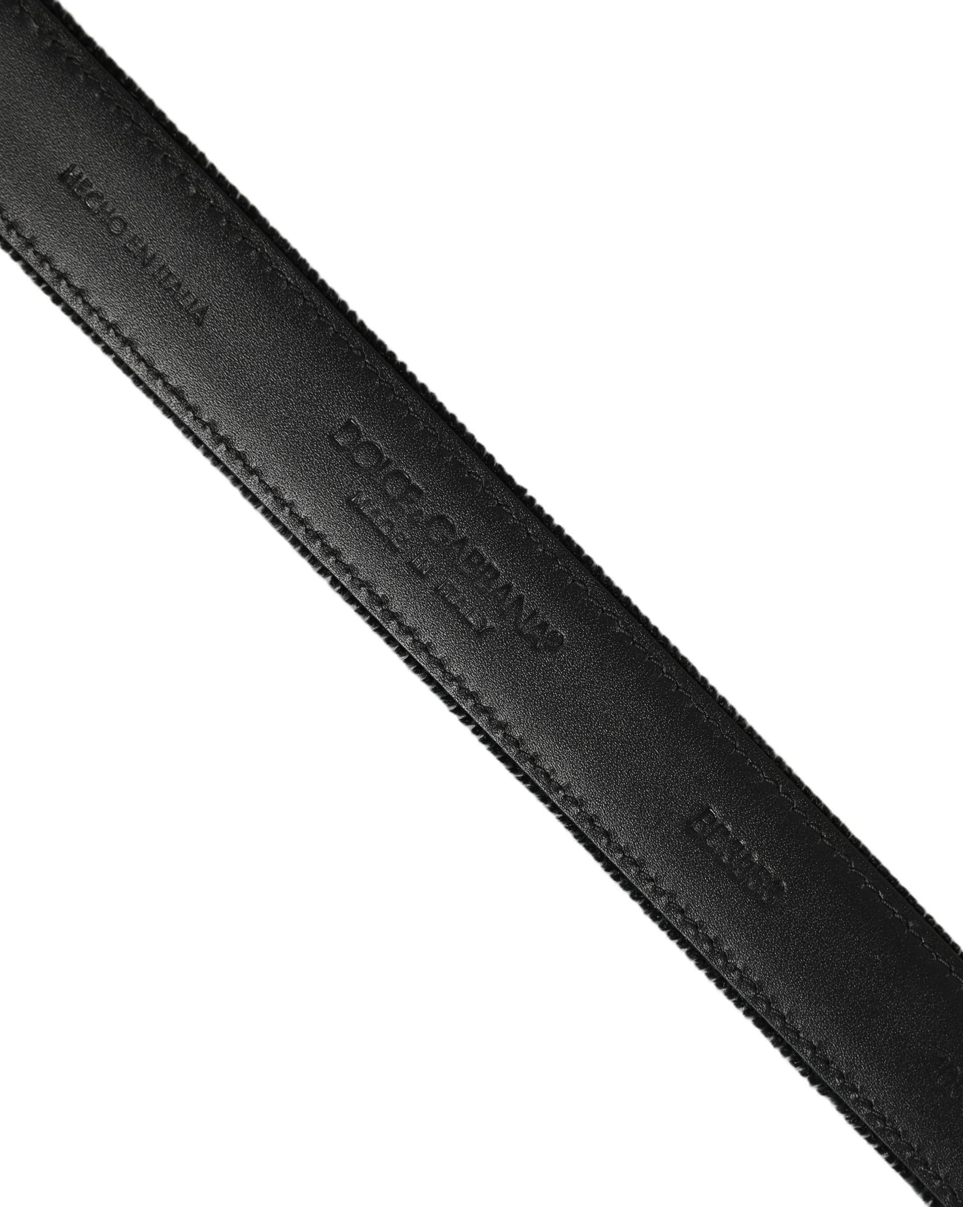 Dolce & Gabbana Black Cotton Metal Buckle Classic Men Belt - 6