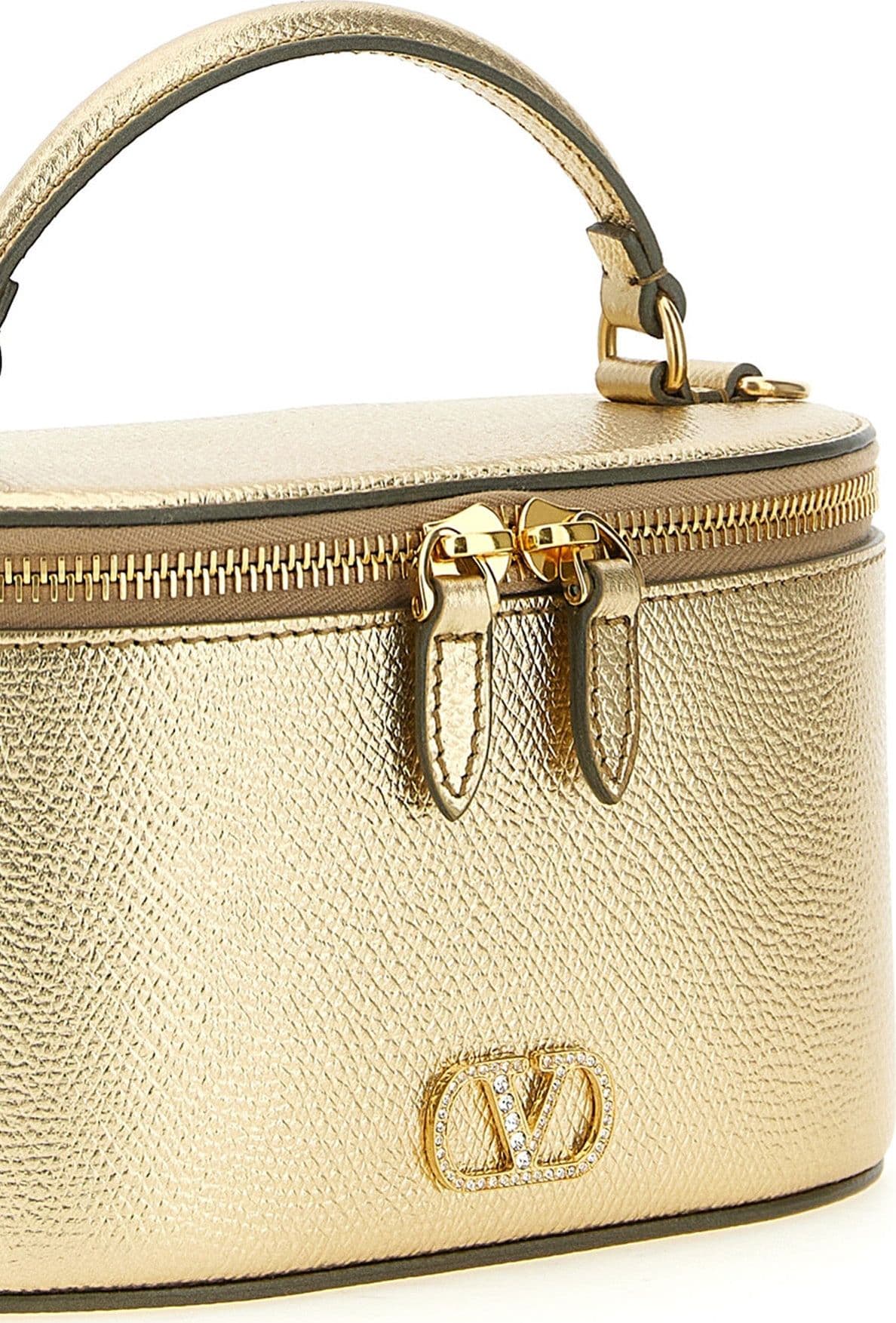 Valentino Garavani Gold Calfskin Handbag - 3