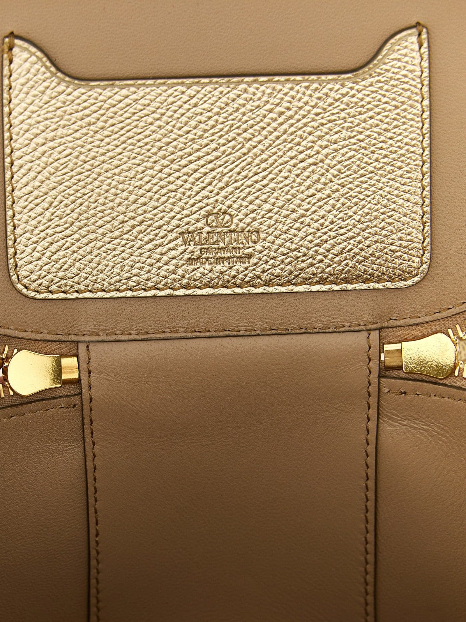 Valentino Garavani Gold Calfskin Handbag - 4