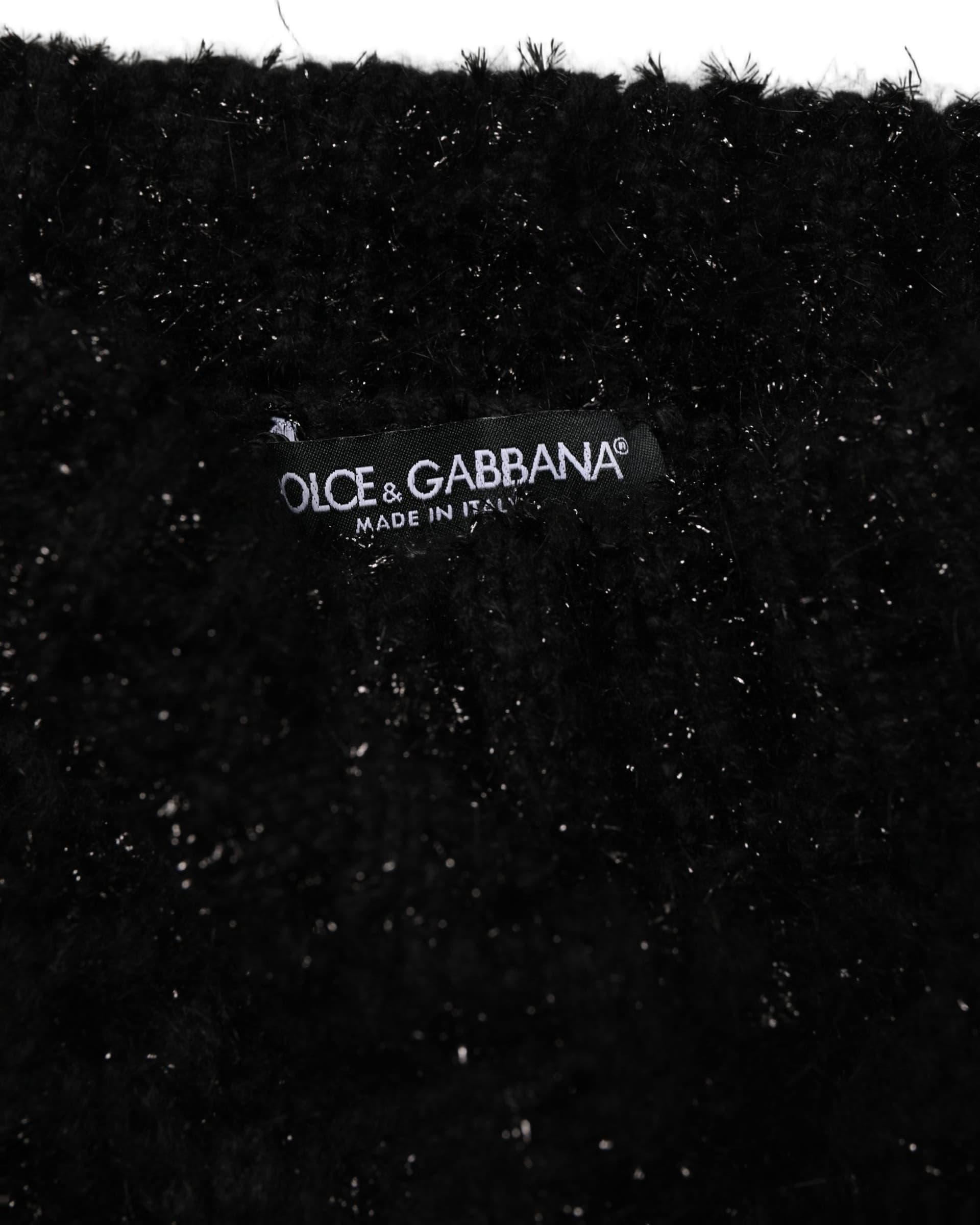 Dolce & Gabbana Men Black Cashmere Knitted Neck Warmer Scarf - 3
