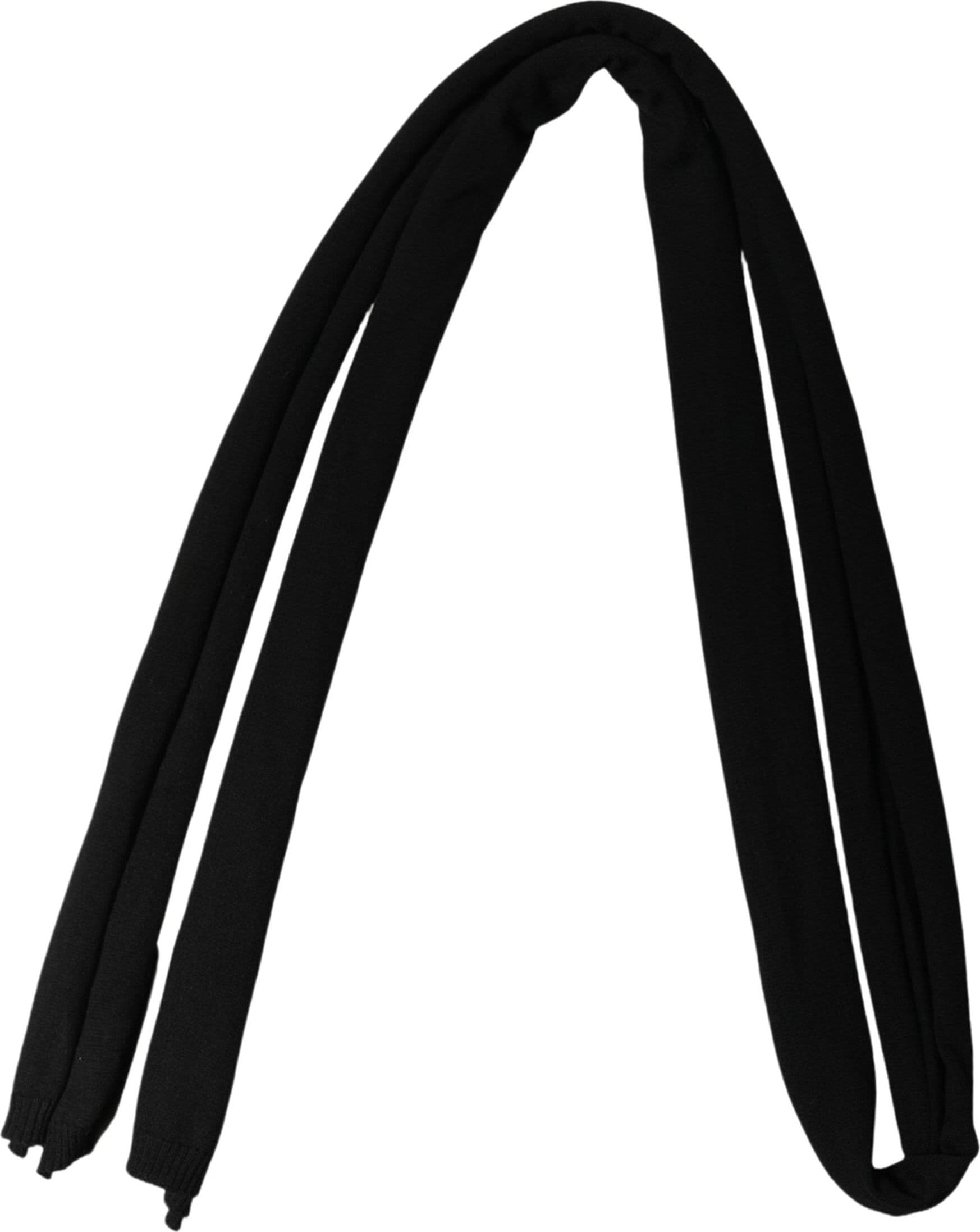 Dolce & Gabbana Men Black Wool Knitted Skinny Foulard Scarf - 4