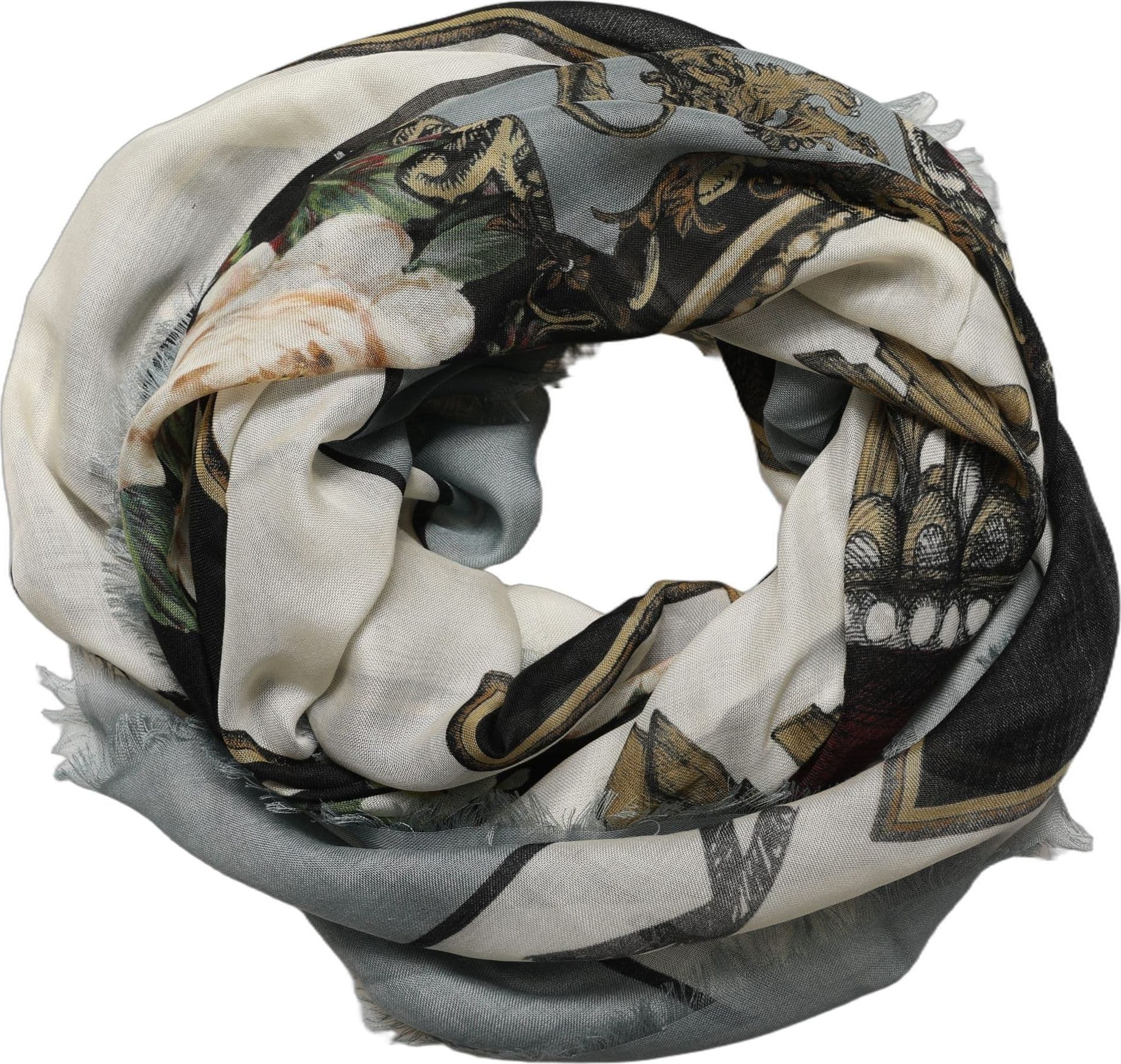 Dolce & Gabbana Men Multicolor King of Hearts Square Foulard Scarf - 3