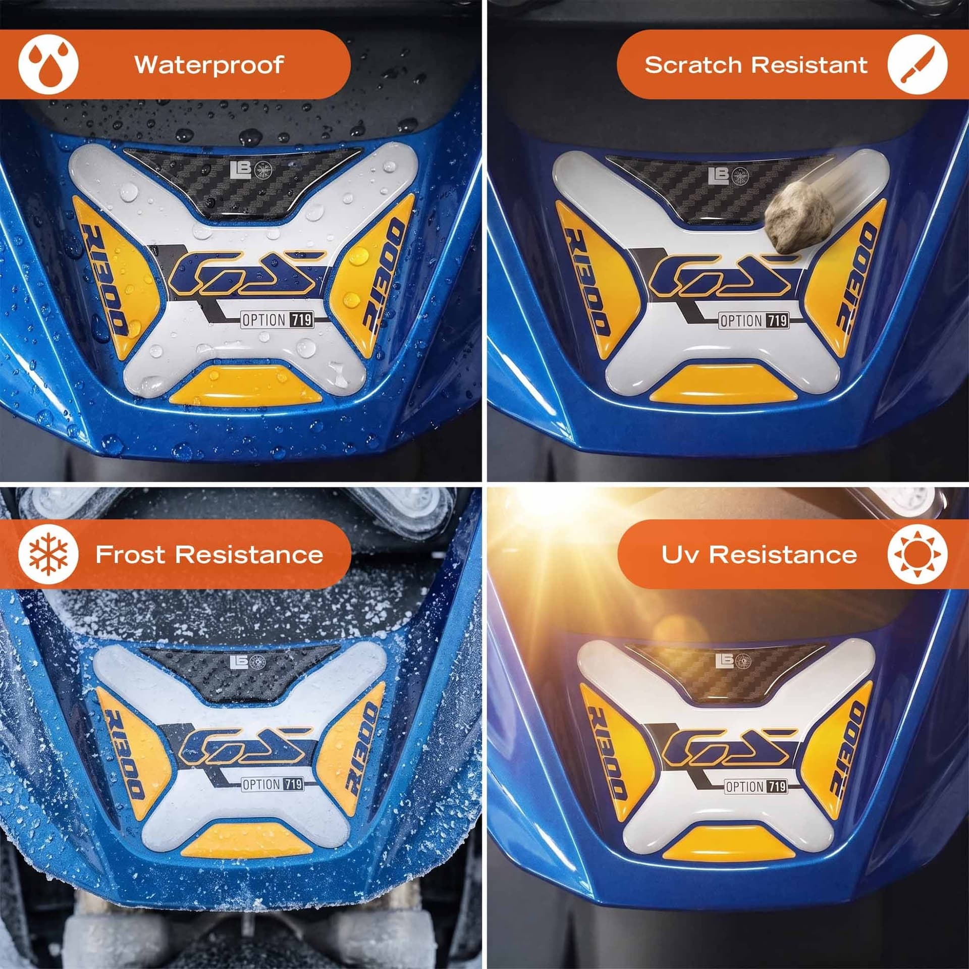 Adesivi 3D Protezione Becco moto compatibile con BMW R 1300 GS 2026 - 8