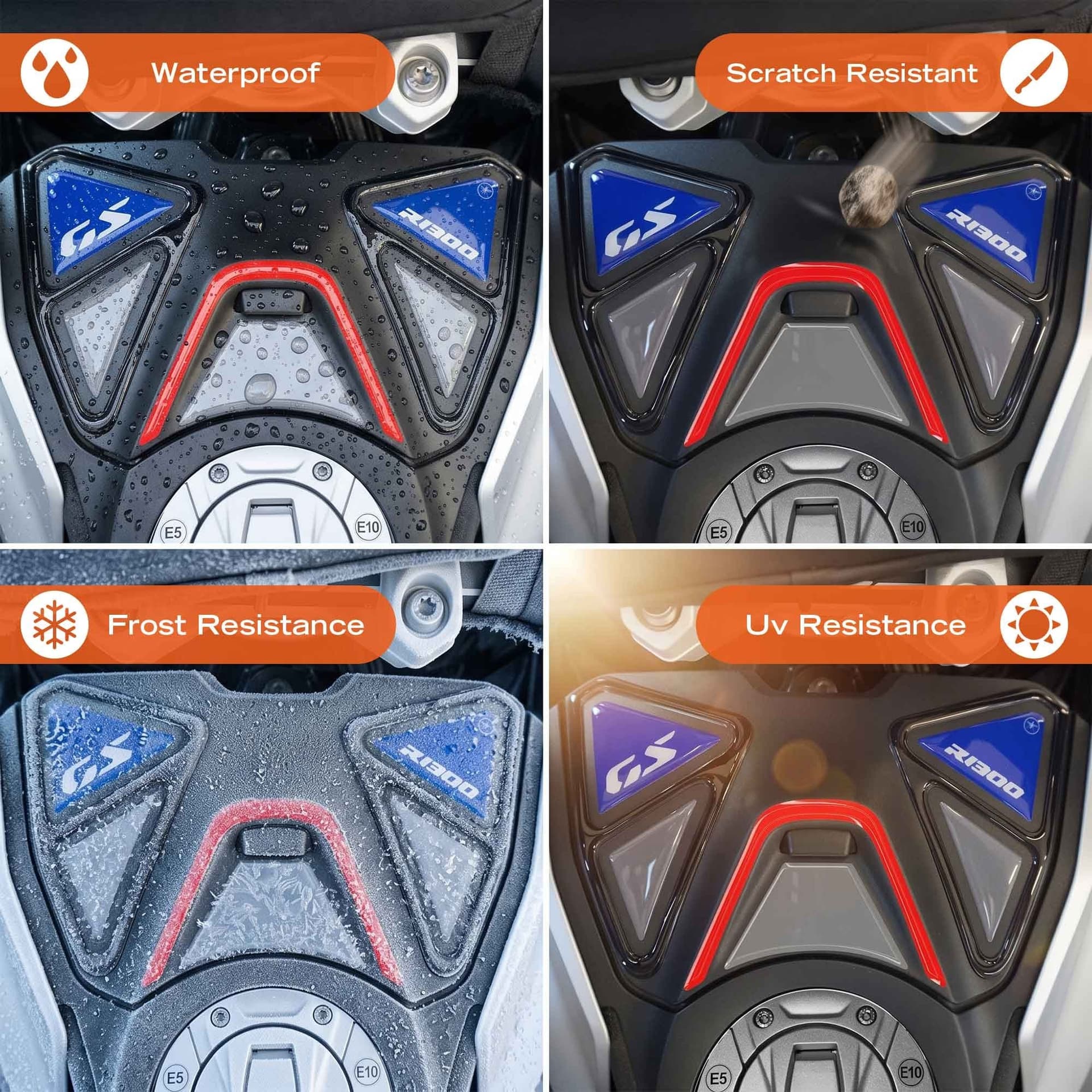 Adesivo 3D Protezione Sportellino moto compatibile con BMW R 1300 GS 2026 - 3