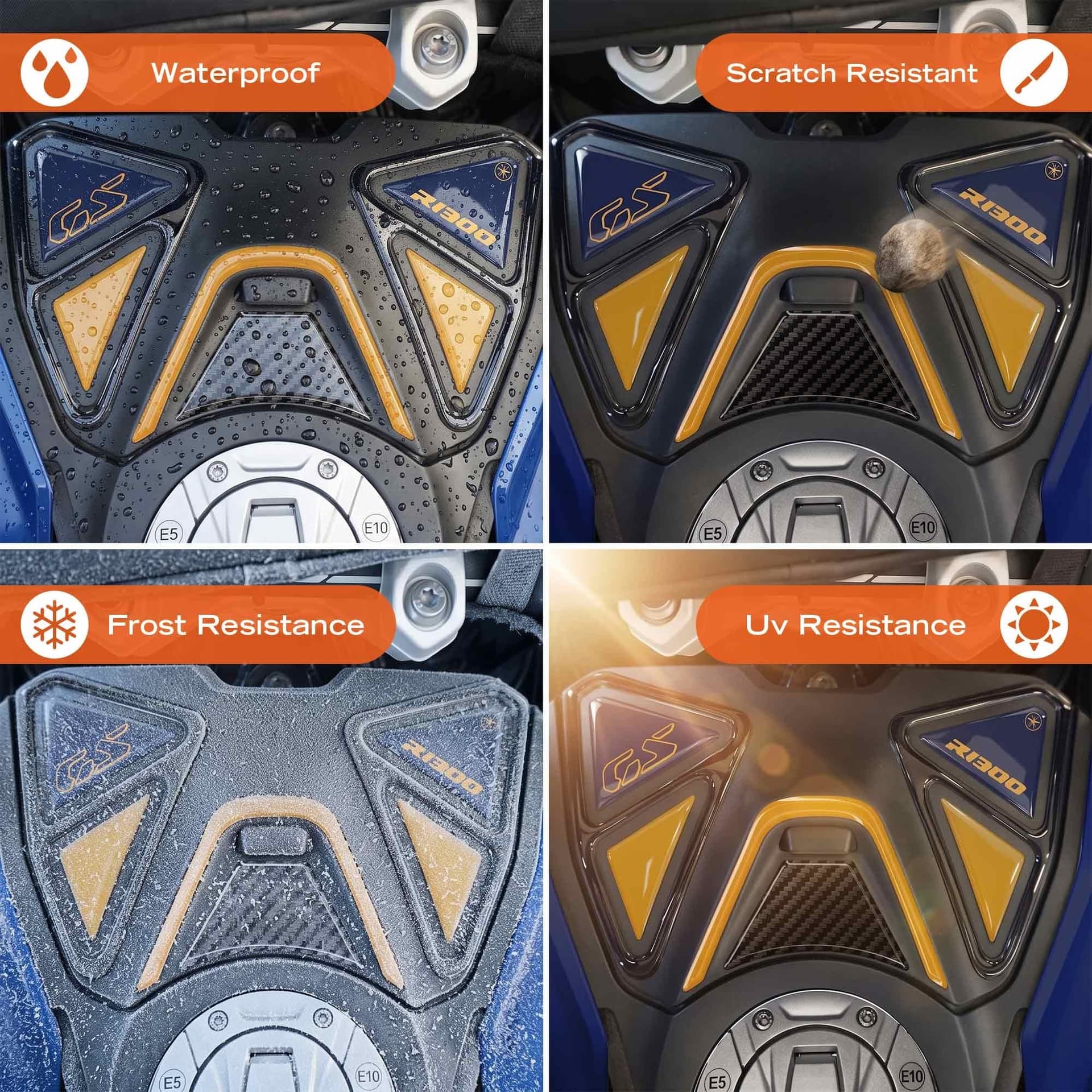 Adesivo 3D Protezione Sportellino moto compatibile con BMW R 1300 GS 2026 - 8