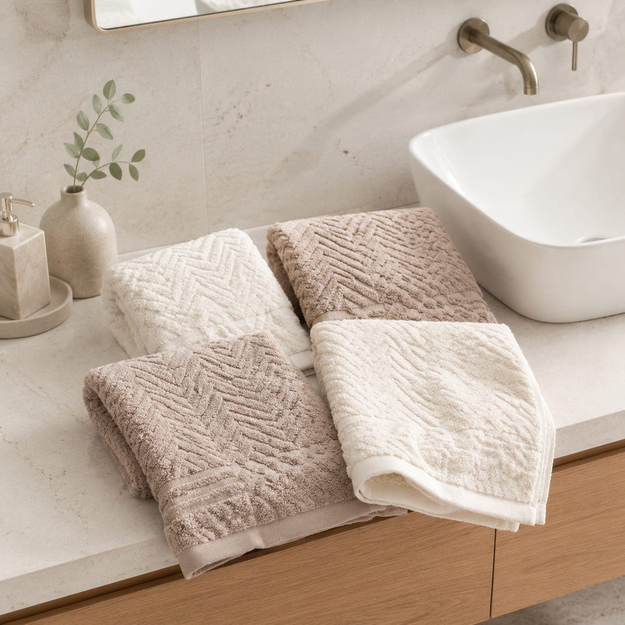Set Spugna 2+2 Jacquard Papalina Venaria in 100% Cotone - 3
