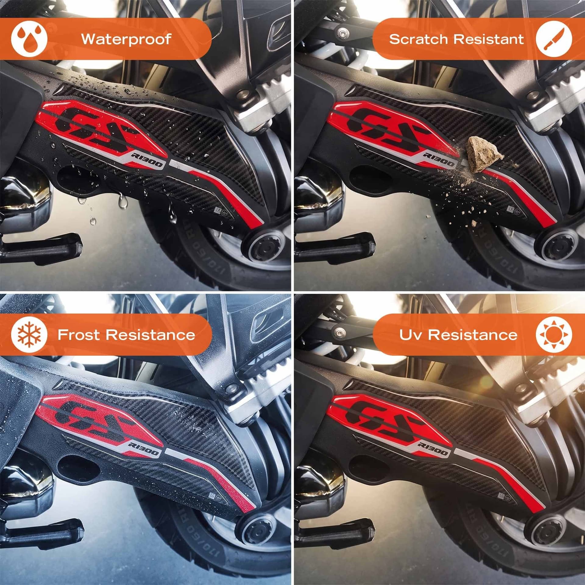Adesivi 3D Protezione Cardano moto compatibile con BMW R 1300 GS 2026 - 13