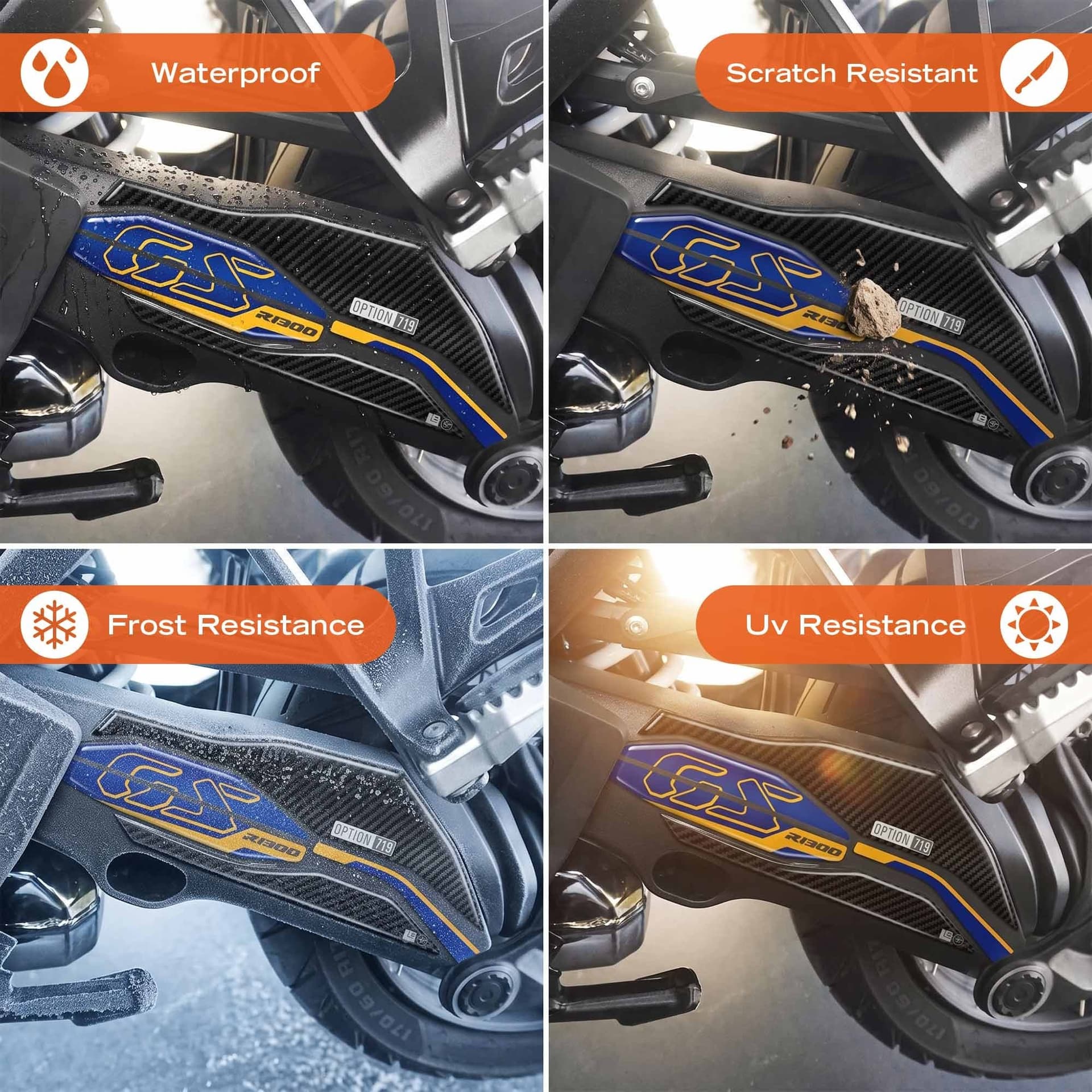 Adesivi 3D Protezione Cardano moto compatibile con BMW R 1300 GS 2026 - 8