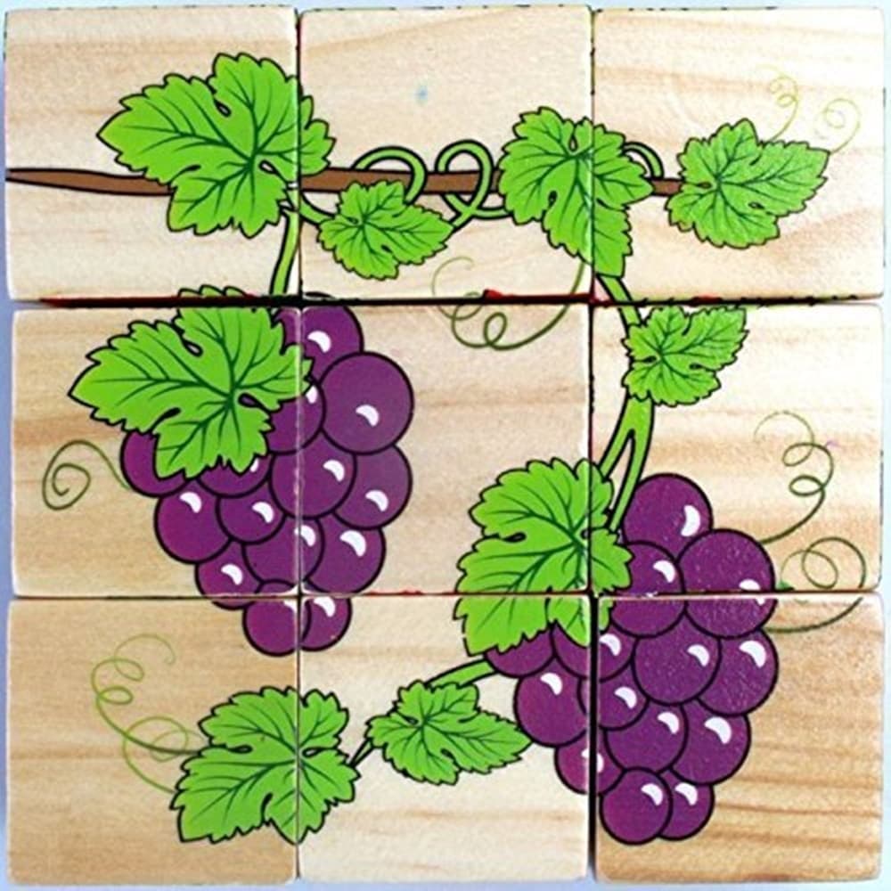 PUZZLE ROMPICAPO CUBI IN LEGNO PER BAMBINI DESIGN FRUTTA GIOCATTOLI EDUCATIVI 31589 - 5
