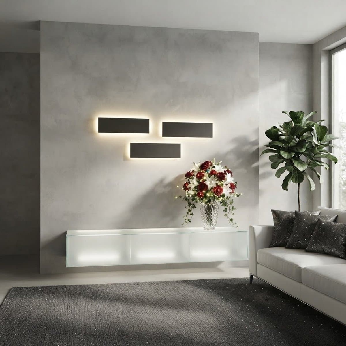 Applique moderno Promoluce DISPLAY A25 DG LED CCT 1360LM metallo antracite - 2