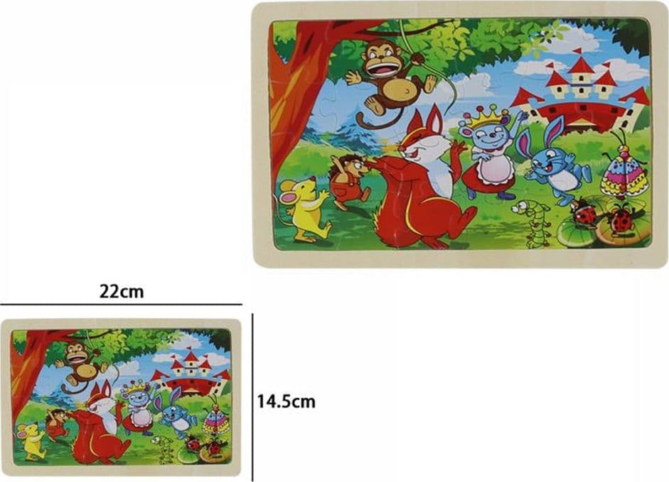 SET 2PZ PUZZLE EDUCATIVO IN LEGNO TEMA ANIMALI BOSCO GIOCO REGALO INFANZIA BAMBINI 07303 - 2