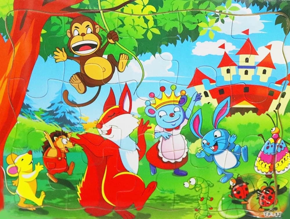 SET 2PZ PUZZLE EDUCATIVO IN LEGNO TEMA ANIMALI BOSCO GIOCO REGALO INFANZIA BAMBINI 07303 - 3