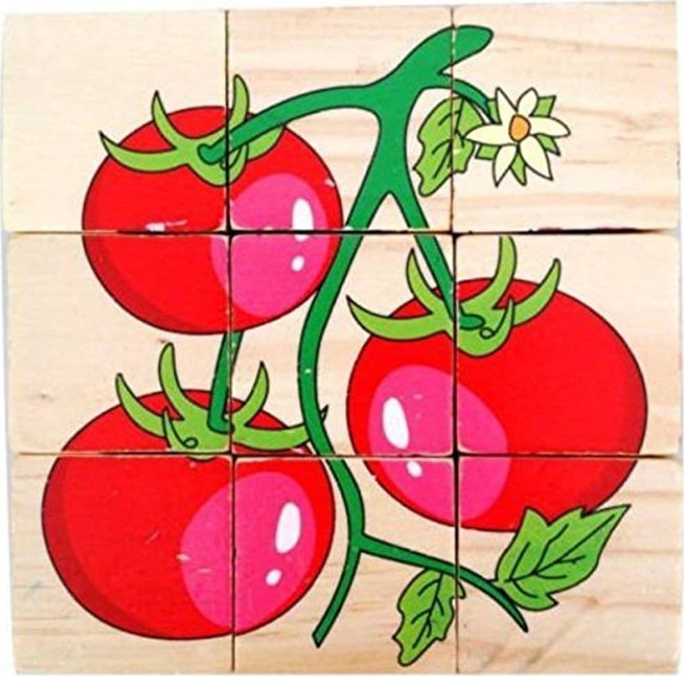 PUZZLE ROMPICAPO CUBI IN LEGNO PER BAMBINI DESIGN VERDURE GIOCATTOLI EDUCATIVI 31590 - 5
