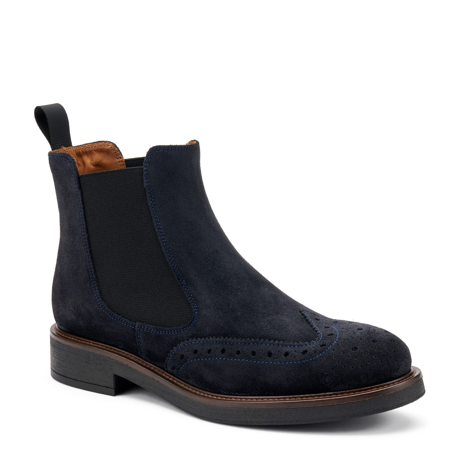 Frau stivaletti beatles in pelle scamosciata blu A96C6 - 2