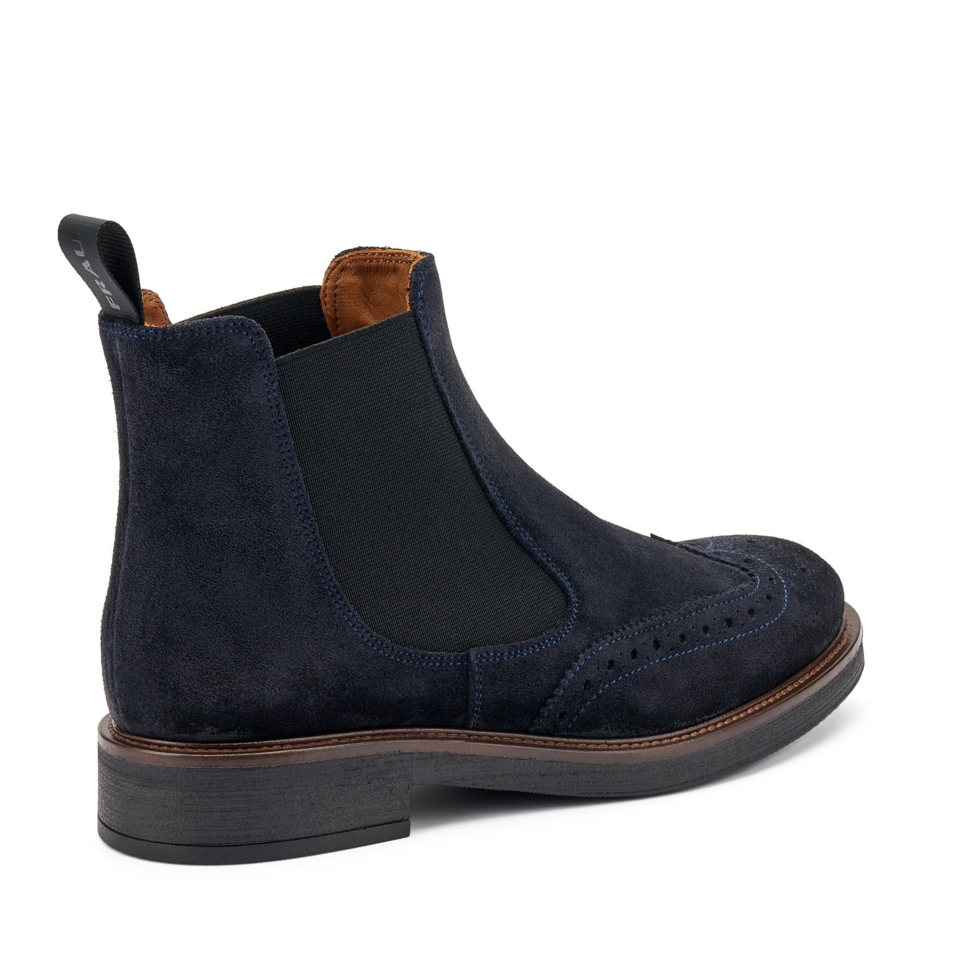 Frau stivaletti beatles in pelle scamosciata blu A96C6 - 3