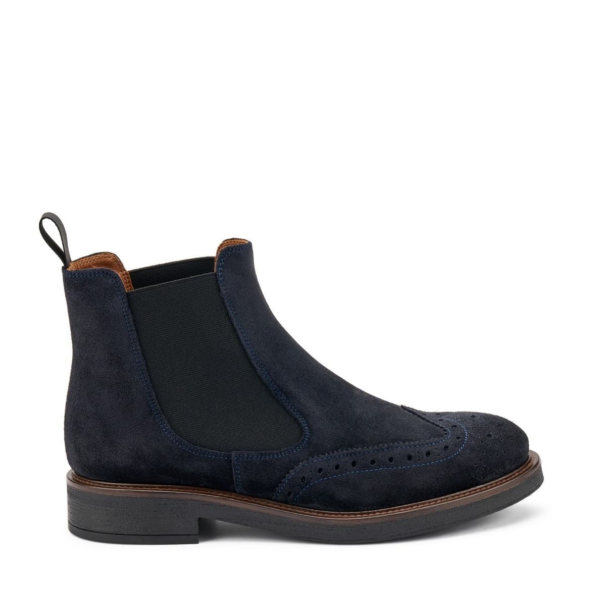 Frau stivaletti beatles in pelle scamosciata blu A96C6 - 6
