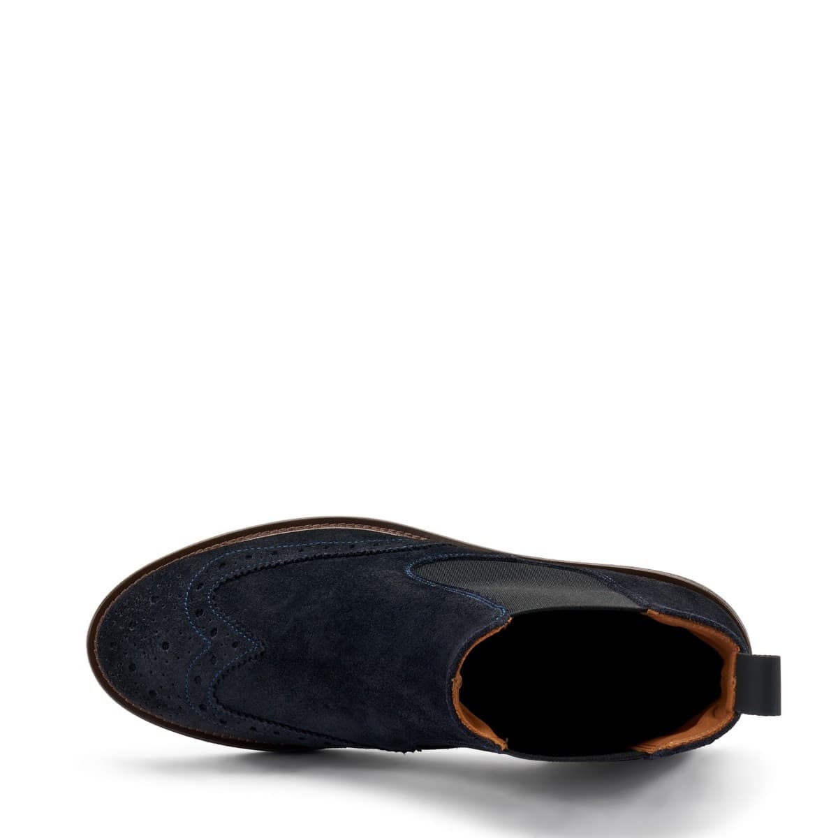 Frau stivaletti beatles in pelle scamosciata blu A96C6 - 9