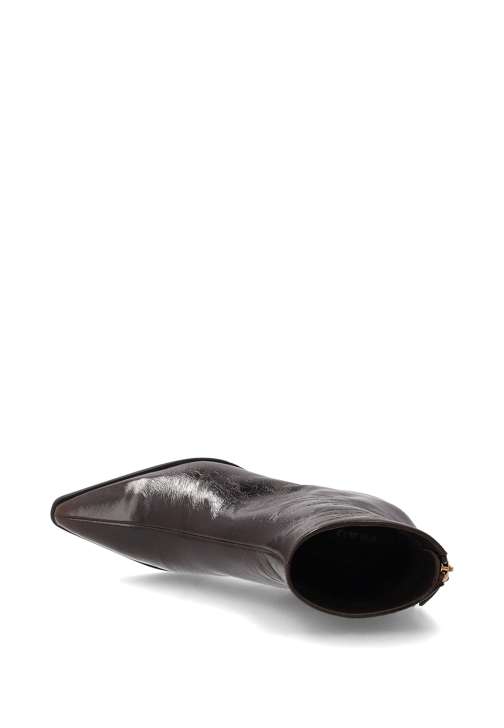 Frau stivaletti donna a punta in pelle chocolat A65S7 - 4