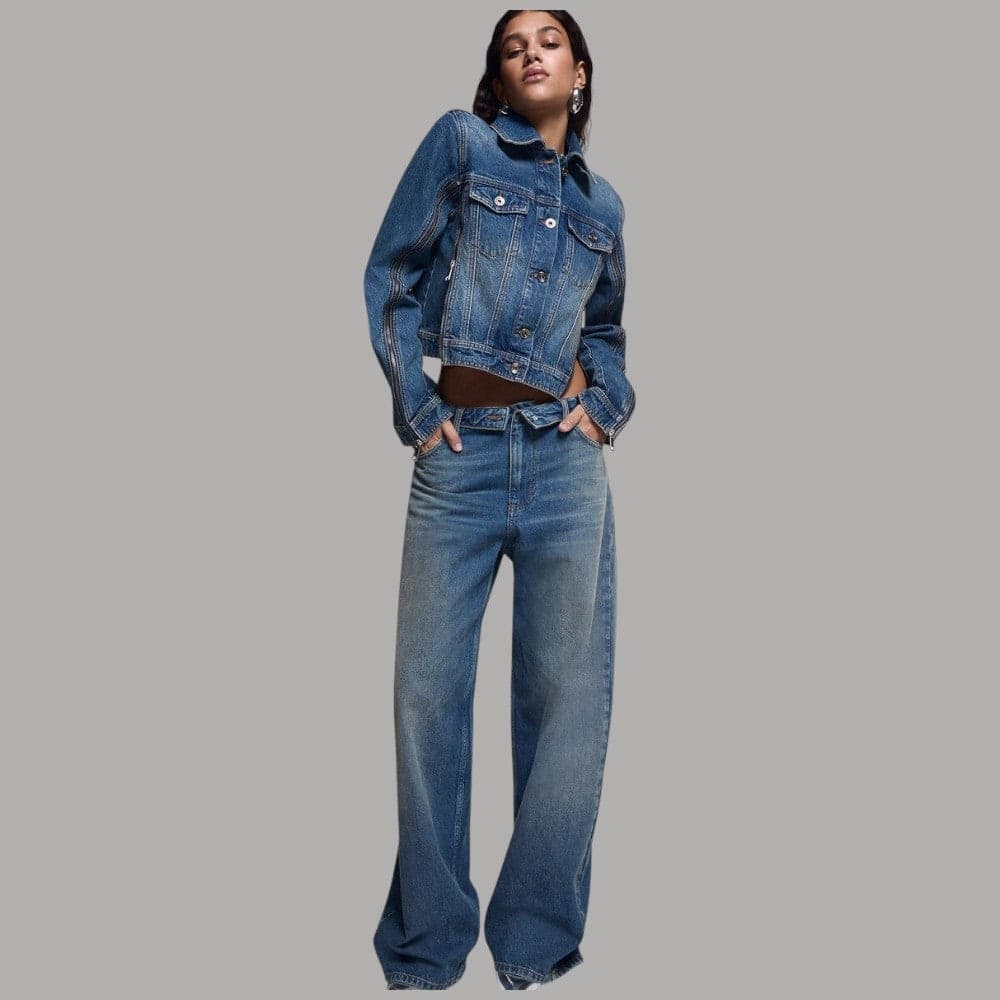 Giubbotto jeans Liu Jo x Elodie con zip metalliche e vestibilità regular fit - 3
