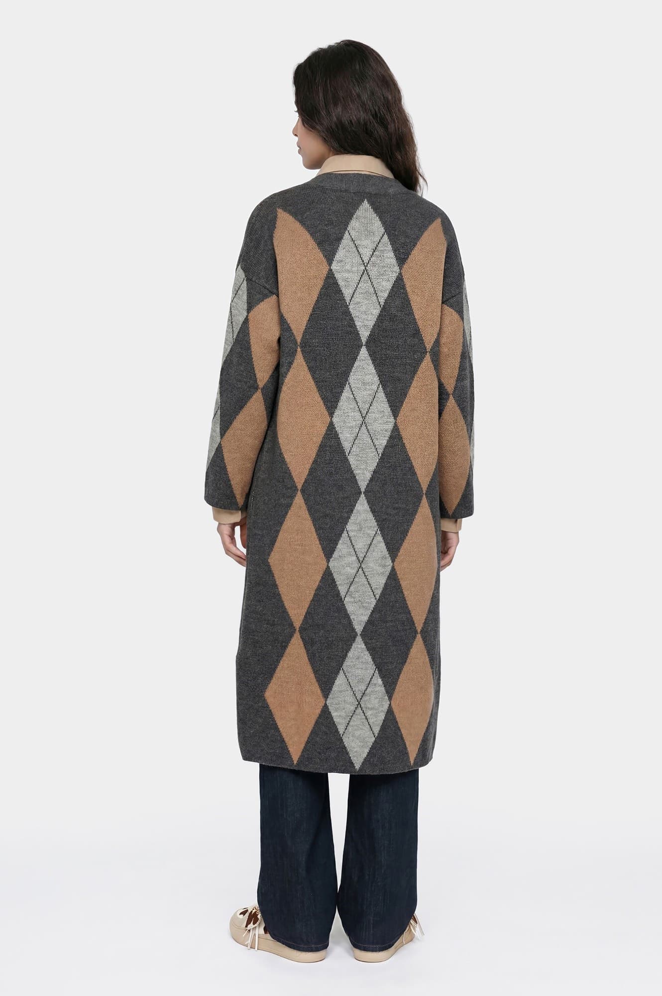 CAPPOTTO A ROMBI IN MAGLIA - 2