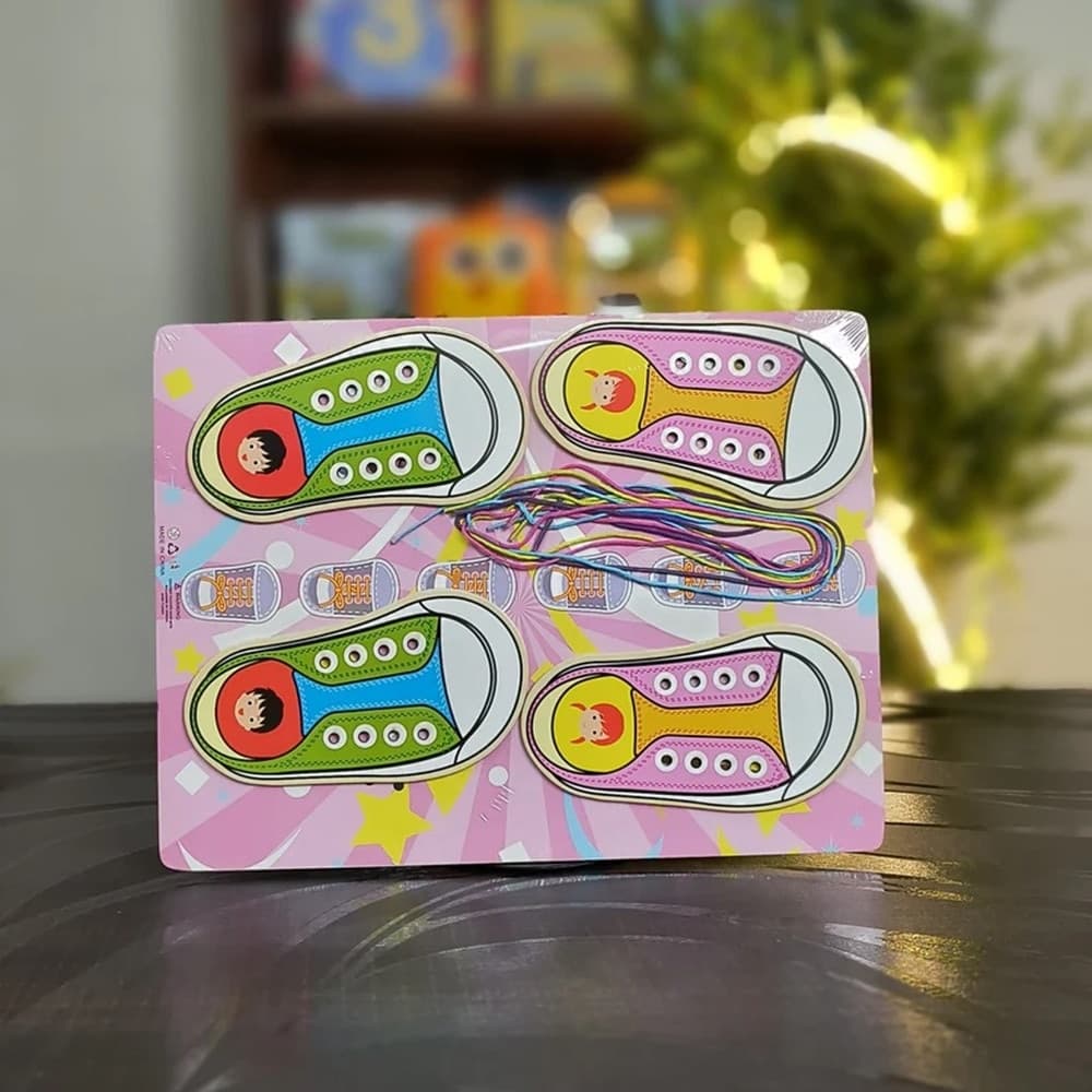 GIOCO DIDATTICO EDUCATIVO IN LEGNO ALLACCIATURA BASE CON LACCI BAMBINI VARI MODELLI 74461 - 2