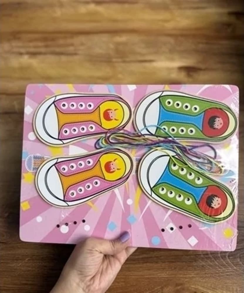 GIOCO DIDATTICO EDUCATIVO IN LEGNO ALLACCIATURA BASE CON LACCI BAMBINI VARI MODELLI 74461 - 11