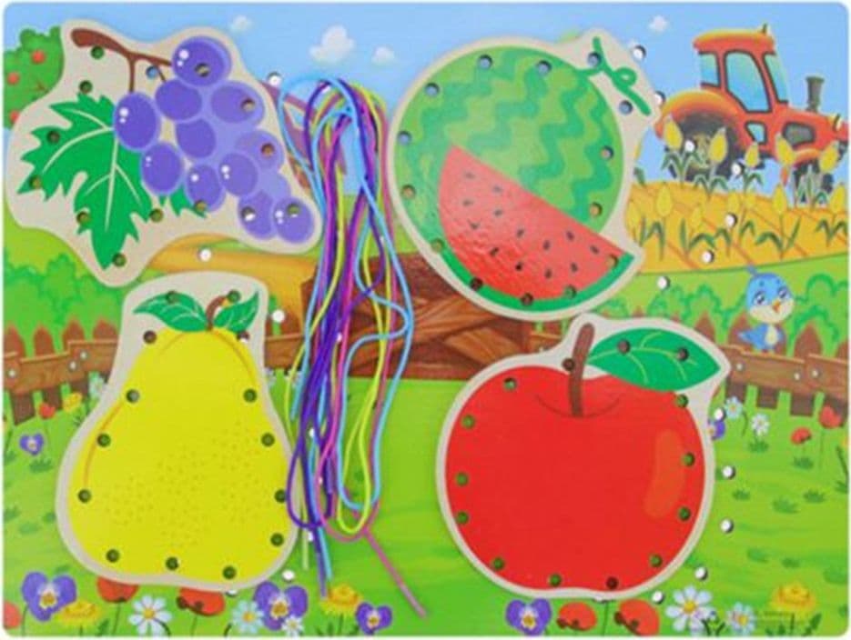 GIOCO DIDATTICO EDUCATIVO IN LEGNO ALLACCIATURA BASE CON LACCI BAMBINI VARI MODELLI 74461 - 12